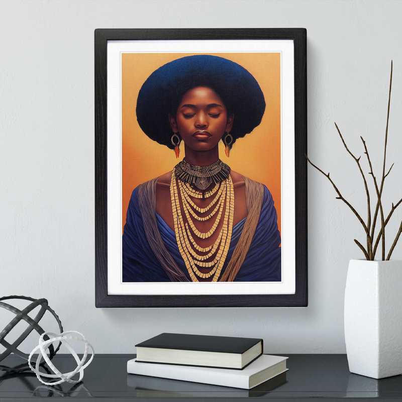 Portrait Of A Royal Woman No.1 - Single Picture Frame Print, 64cm H x 46cm W x 2cm D, Black Framed