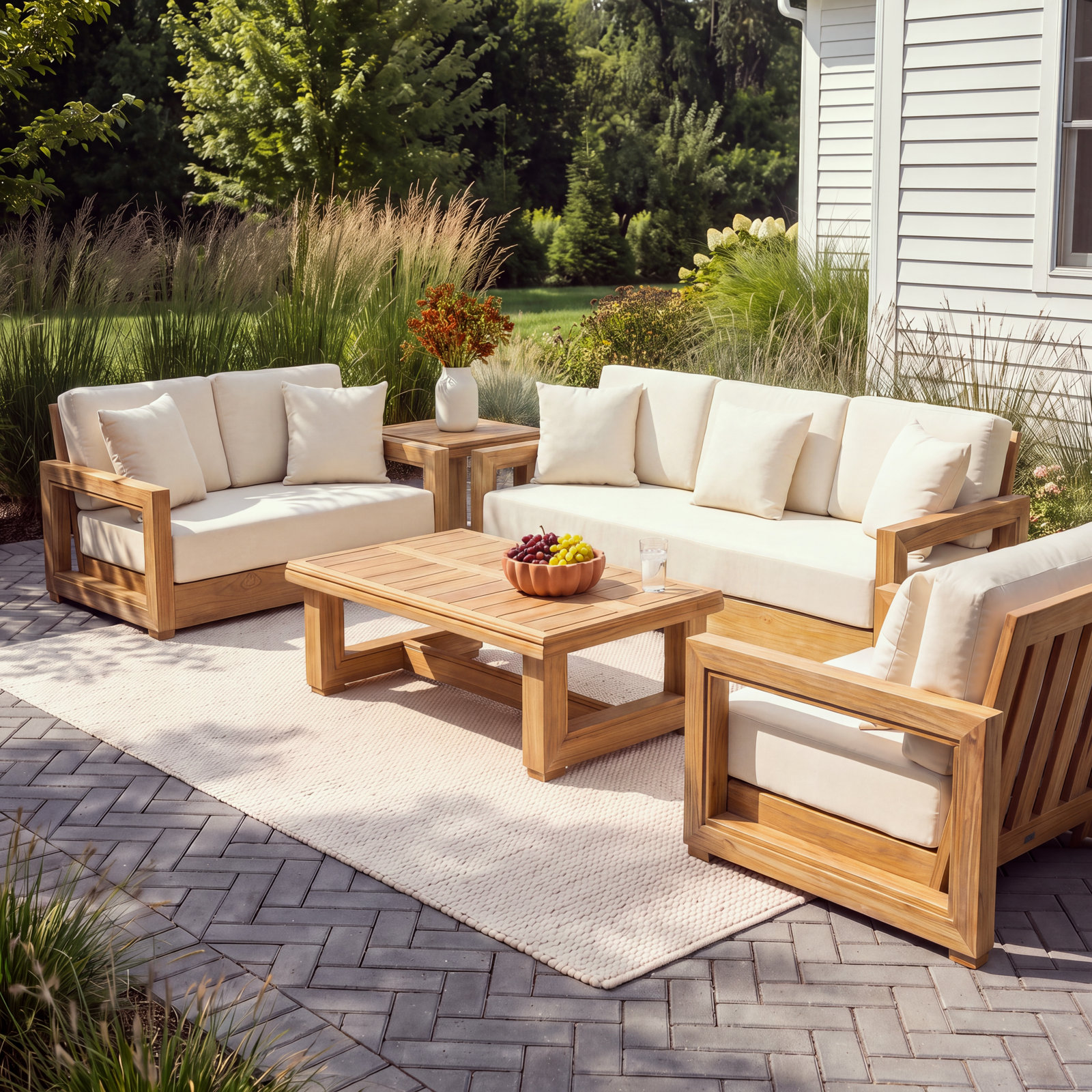 Melrose 6-Person Teak Patio Seating Group