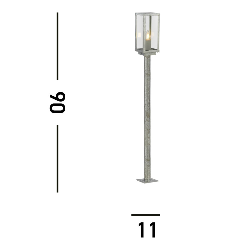 Villanova Transparent Pier Mount Light, 90cm H x 11cm W x 11cm D