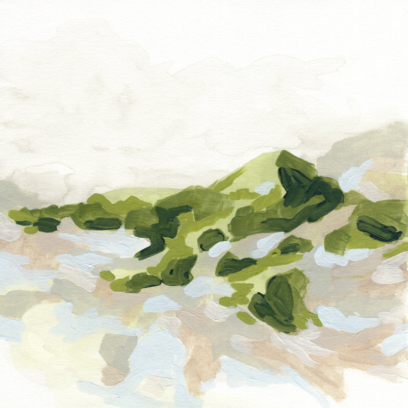 Emerald Hills II by June Erica Vess - Wrapped Canvas Painting, 30cm H x 30cm W x 3.8cm D