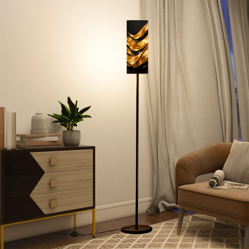 Lampe sur pied Waves Black Golden