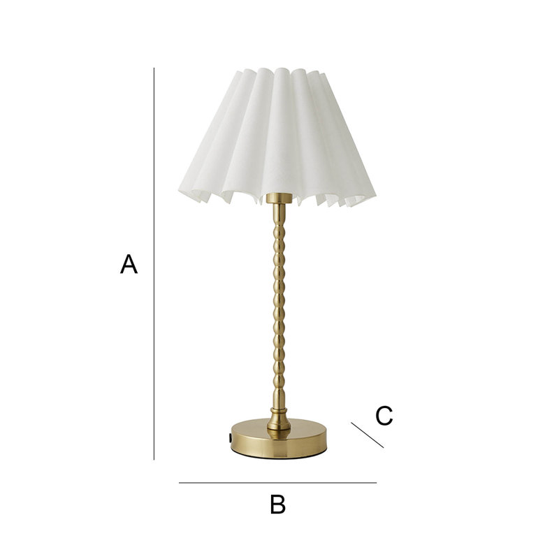 Cifuentes Metal Table Lamp, Gold, White, No