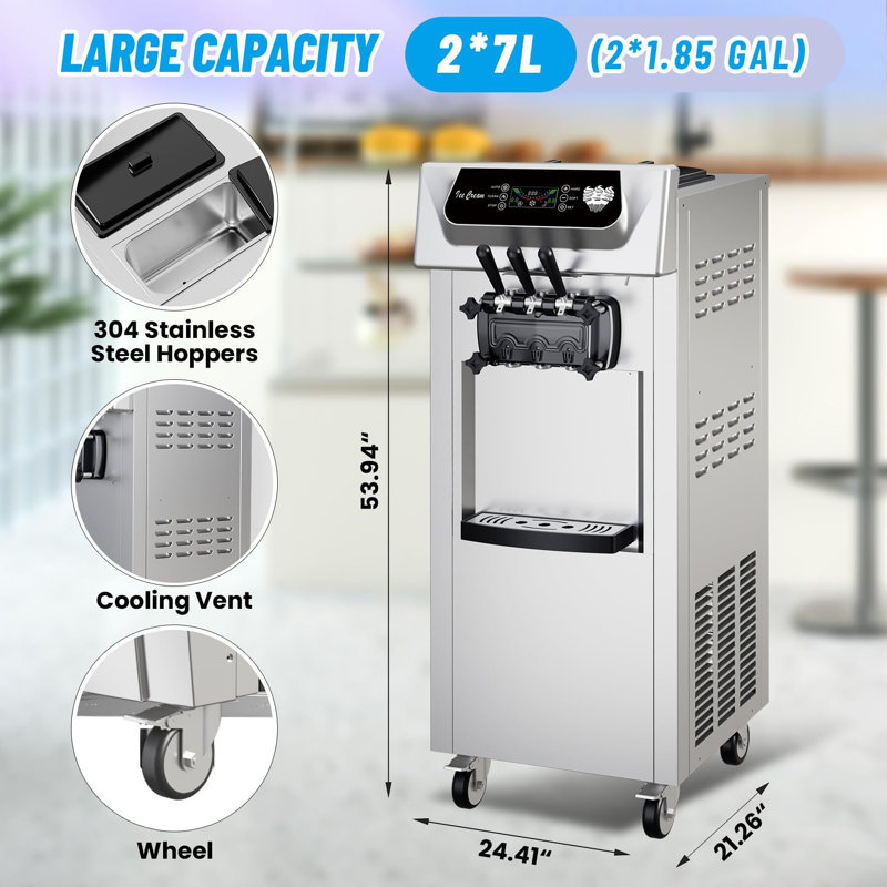 Machine à crème glacée 2 + 1 2200W