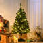 Arbre de Noël artificiel 100 lumières à DEL colorées de 4 pi avec 208 décorations de branches et aspect moelleux