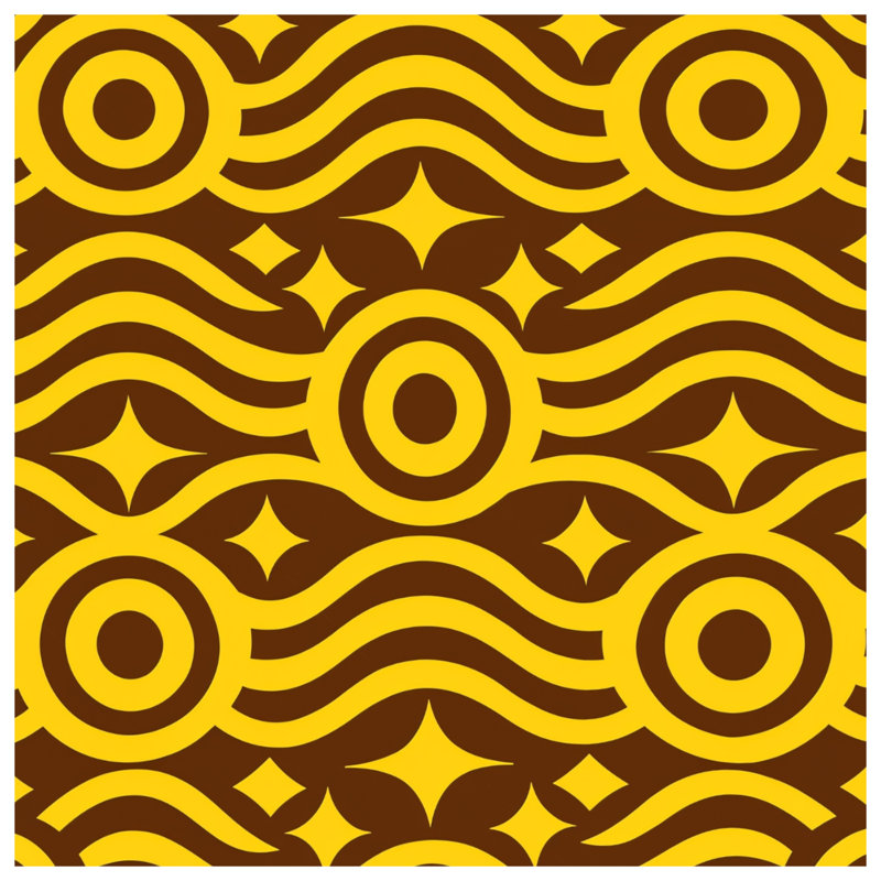 Édredon jaune et brun à vagues géométriques, Twin