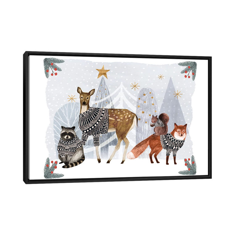Cozy Christmas Collection A par Victoria Borges - impression d'art graphique, H 26 po x l 40 po x 1,5 po, Aucun mat