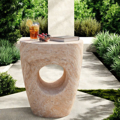 Tables de patio peu encombrantes, oxyde de magnésie 14,5 pouces, maison d'extérieur moderne