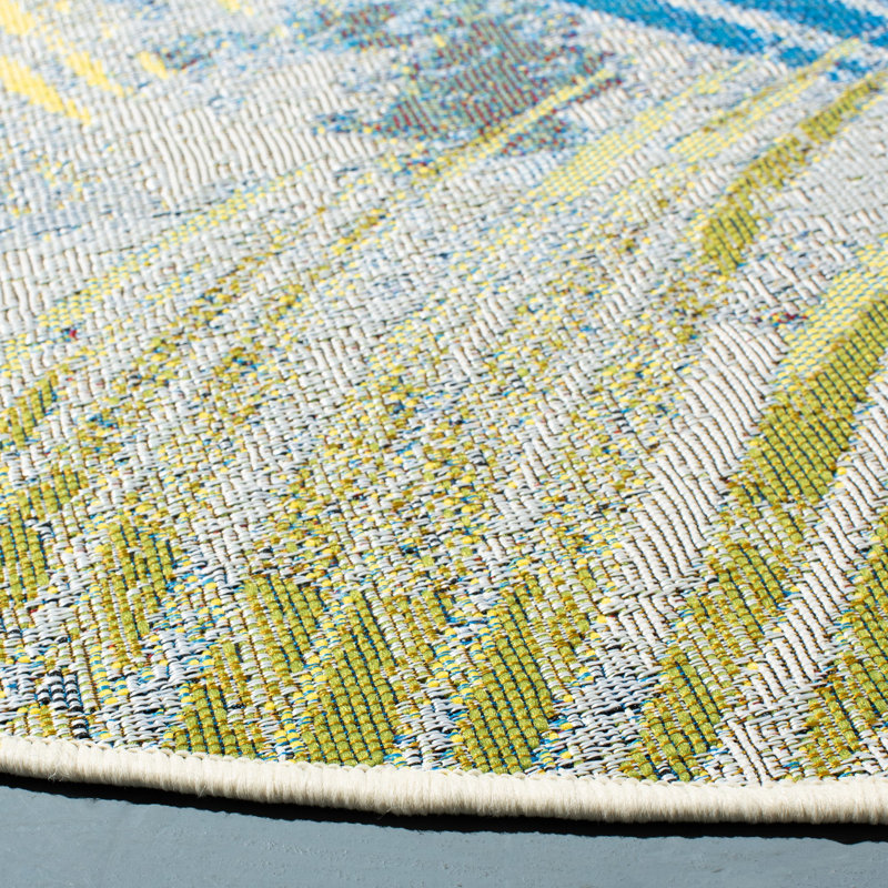 Lietz Performance Floral Indoor/Outdoor Area Rug, Square 6'7"