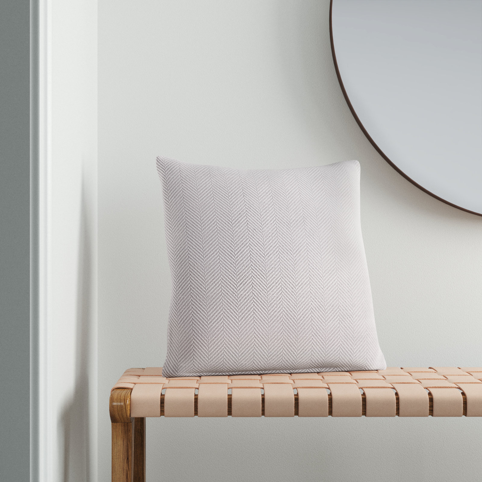 Orson 20" x 20" Cotton Throw Pillow, Pearl Gray