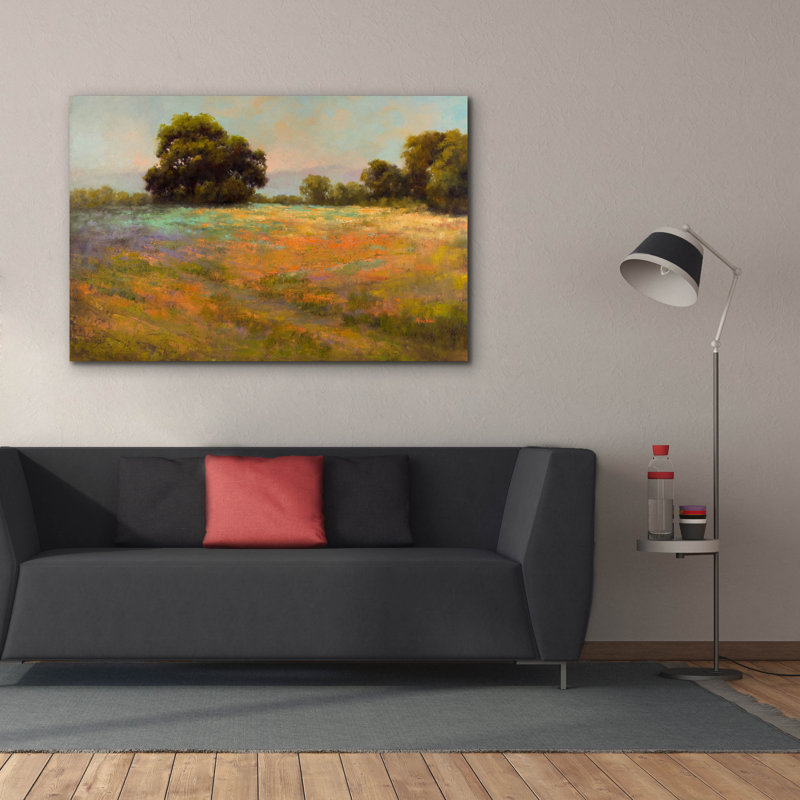 «Spring Meadow» par Alice Weil, art mural sur toile, H 12 po x l 18 po x P 0,75 po