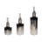 Contemporary Lidded Glass Bottle Vase with Metal Topper for Home Decor - Decorative Flower Vase for Living Room or Bedroom Display - Set of 3-1692322373