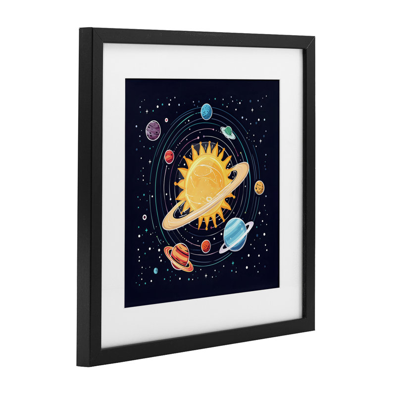 «Solar System Planets Orbit», reproduction encadrée sous verre, design by Creative Studio, H 13 po x l 13 po