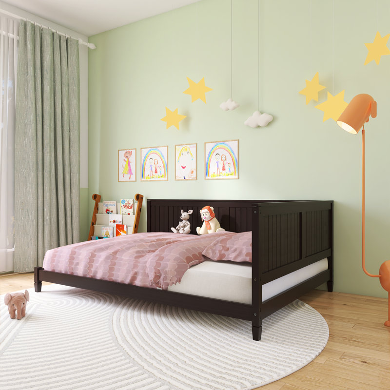 Lit double moderne en bois, Espresso