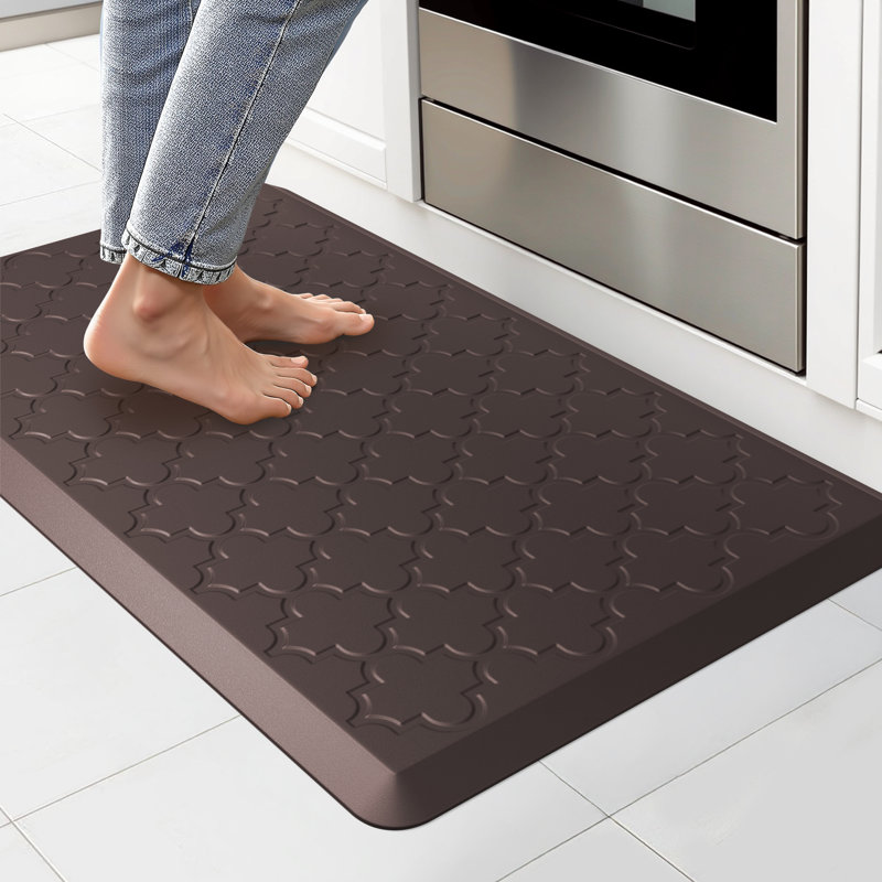 Tapis de cuisine antidérapant Dawnyelle, Rectangle 17,3 po x 29,5 po, Brun