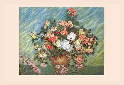 « rose et blanc roses » par vincent van gogh, reproduction d’art