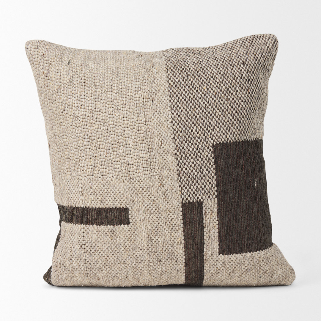 Wool Blend Reversible Pillow Cover Mercana