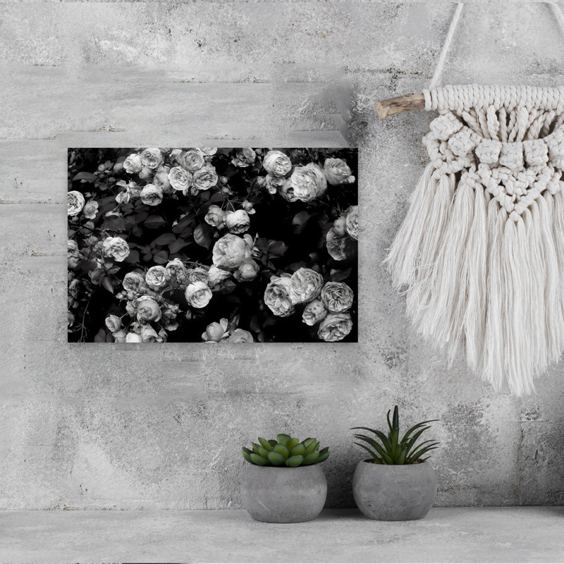Roses, art mural contemporain abstrait, 12" H x 18" W