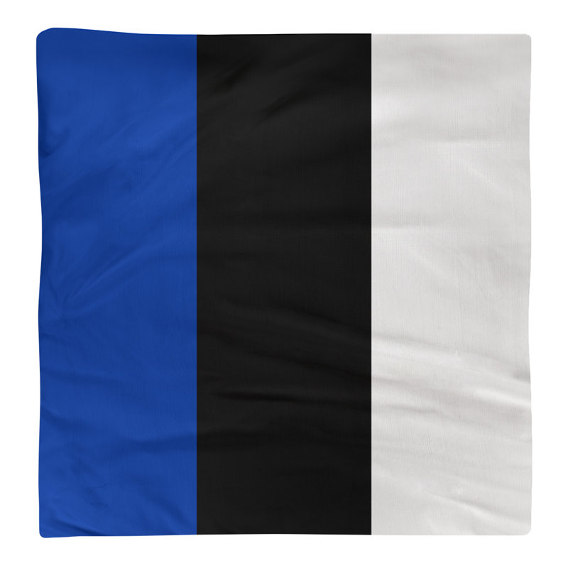 Striped Square Napkin, 10" H x 10" W x 0.25" D, Poly Twill, Blue/Black/White