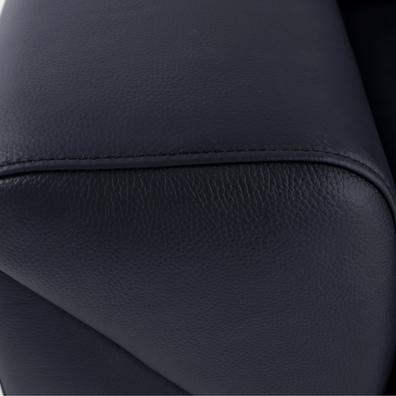 Chaise en cuir italien à grain supérieur, Noir