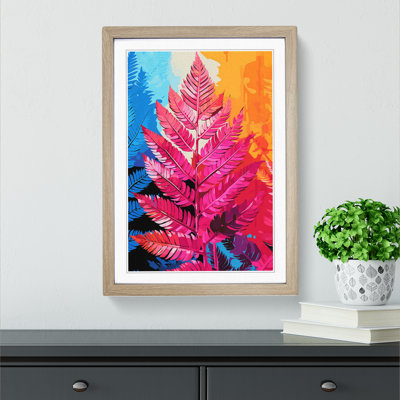 Fern Leaf Pop - Single Picture Frame Print on Wood