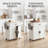 38”W Small Kitchen Islands Table with Foldable Side Leaf, Rolling Wood Microwave Cart on Wheels for Dining Room, White