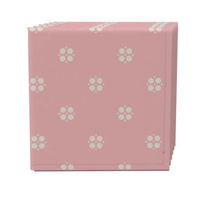 Square Floral Cotton Twill Dining Linen Set - Set of 4