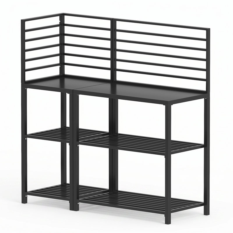 Ensemble de cuisine d'extérieur modulaire avec tablettes de rangement