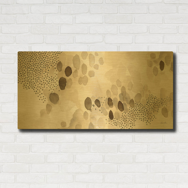 «Natural Abstract II» par Laura Horn, art mural en métal doré, 24 po x 12 po, 48 po x 24 po