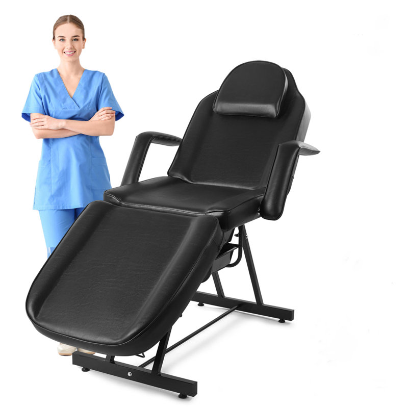Lit de massage Inbox Zero Massage pour client avec plateau, fauteuil de salon avec accoudoir amovible