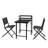 3-Piece Foldable Patio Bistro Set with Rust-Resistant Steel Frame, Black Outdoor Table and Chairs