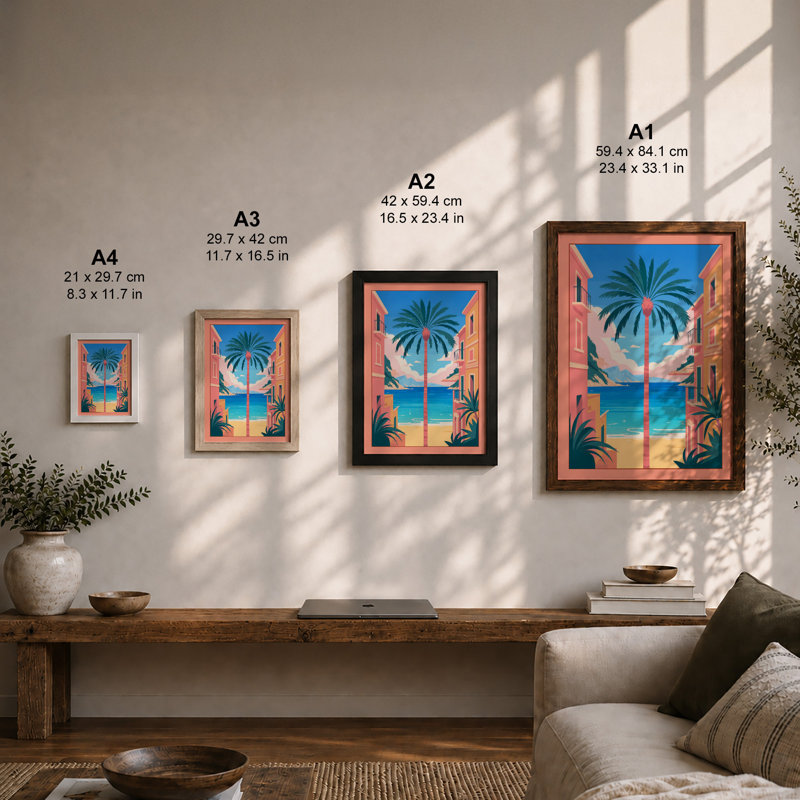Tropical Passage Coastal - Framed Print, Walnut, A1 - 84.1 x 59.4 cm