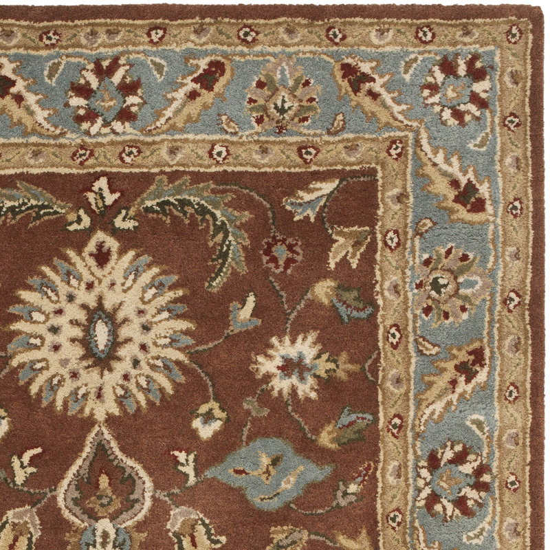 Tapis brun / bleu en laine touffeté à la main Cranmore, Rectangle 4 pi x 6 pi
