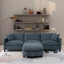 Canapé modulaire 107,87 pi avec 1 repose-pieds, coussin de siège et dossier amovible-1290827174