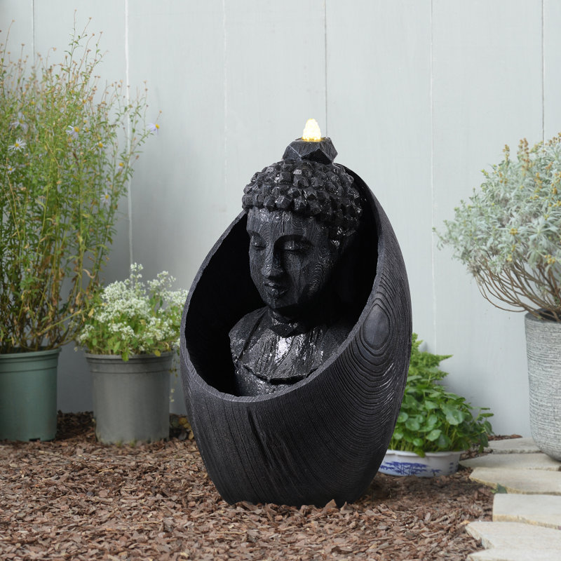 Fontaine de tête de bouddha 22 "avec DEL