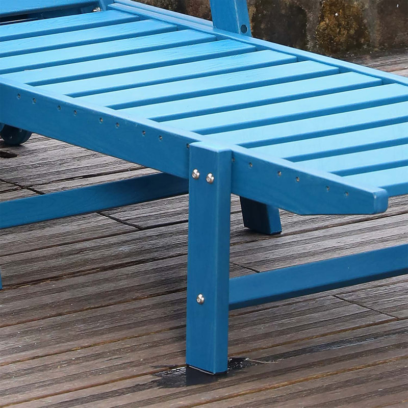 Chaise longue durable pour l'extérieur, dossier réglable à 4 positions, durable et résistant aux intempéries, Marine