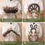 Couronnes de lapin de Pâques pour la porte d'entrée, couronne de Pâques avec décorations d'œufs pastel pour la maison, couronne de porte de printemps avec fleurs de pivoines sur des brindilles mixtes pour fenêtre murale (18 pouces)