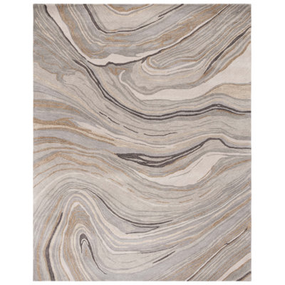 Olympia Soho Hand Tufted Wool/Cotton Abstract Rug in Beige/Gray