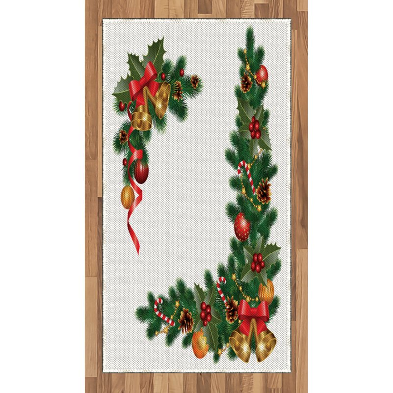 Christmas High Density Long Fiber Poly Threads Decorative Area Rug Carpet, Rectangle 2'7" x 5'