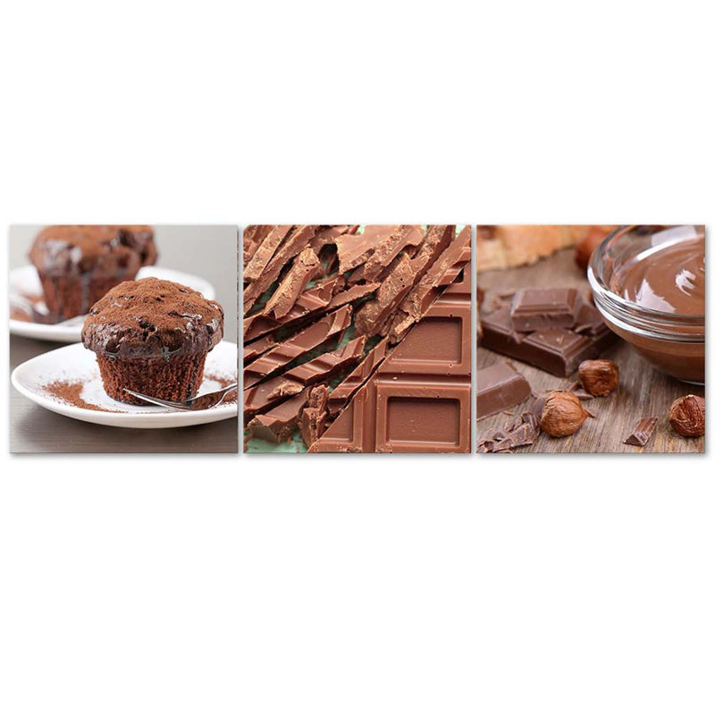 Chocolate Cake - No Frame Panoramic Print on Canvas, 40cm H x 120cm W