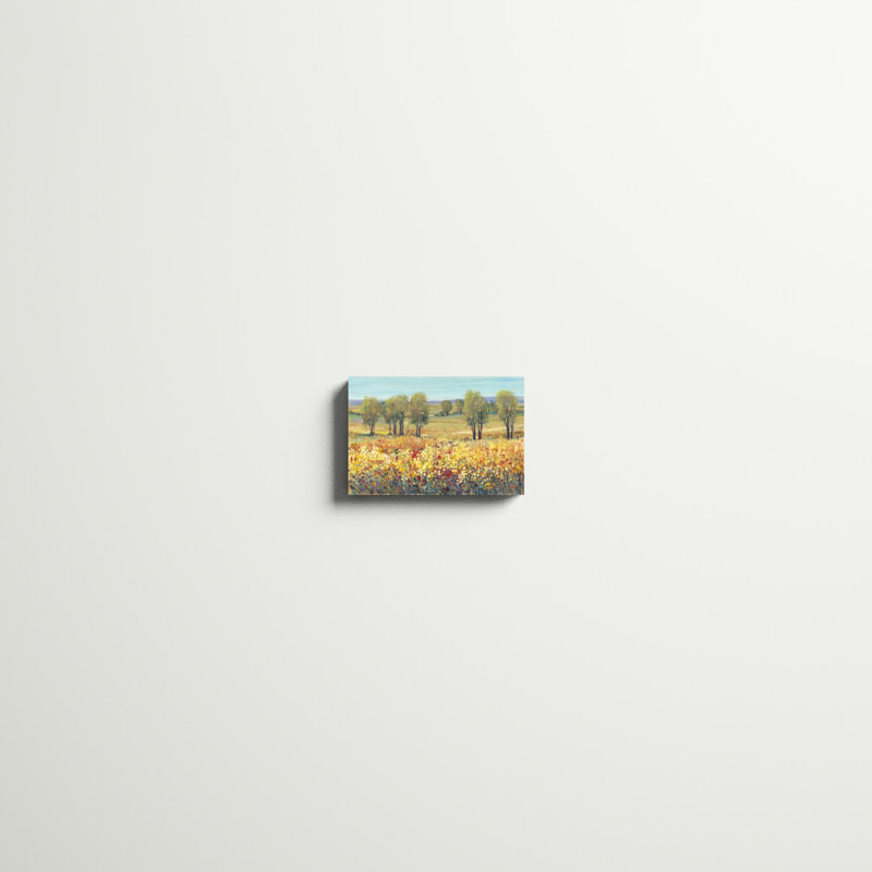 «Golden Fields I», peinture sur toile, H 8 po x l 12 po