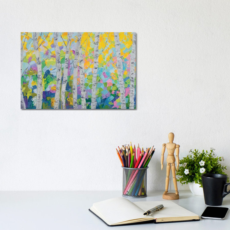 Dancing Birch Tree by Ann Marie Coolick - Wrapped Canvas Painting, 20.32cm H x 30.48cm W