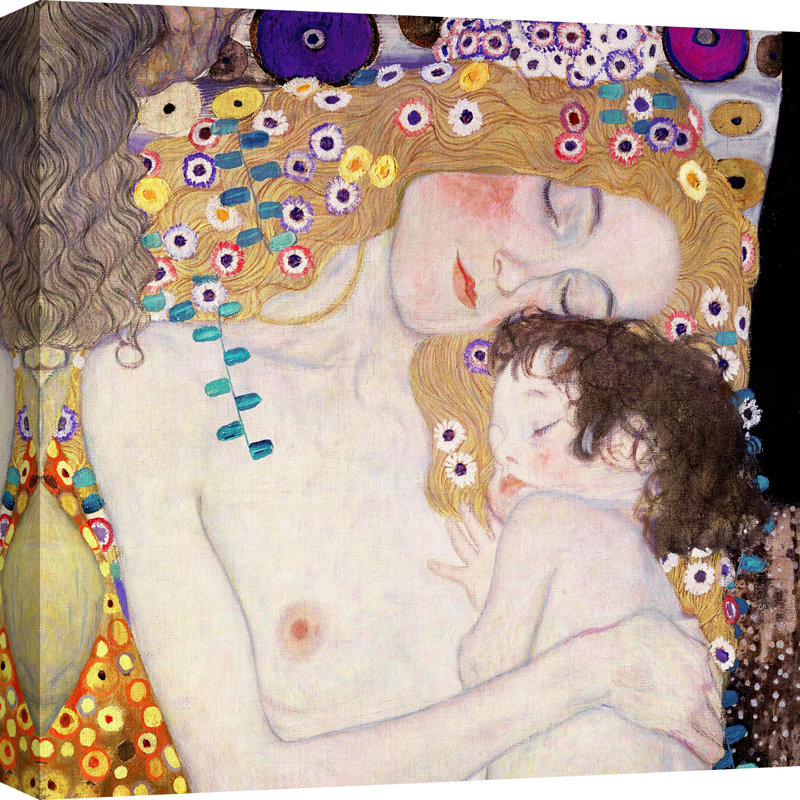 The Three Ages of Woman by Gustav Klimt - 1 Piece Wrapped Canvas Wall Art, 70cm H x 70cm W x 4cm D