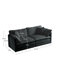 Et chaise d'appoint, 2 revêtus de chenille gris, bois, tissu haut, rembourrage confortable pour les meubles de détente, structure en bois massif, respirant