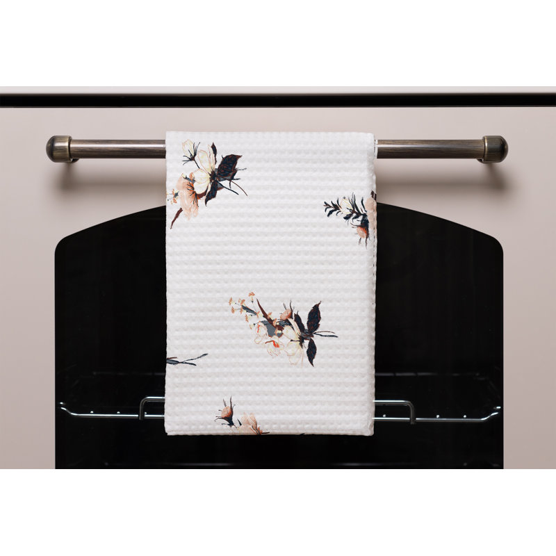 Cotton Floral Waffle Kitchen Towel