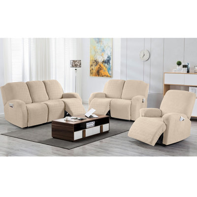 Couvre-fauteuil inclinable avec coussins élastiques pour enfants 3 pièces Wald