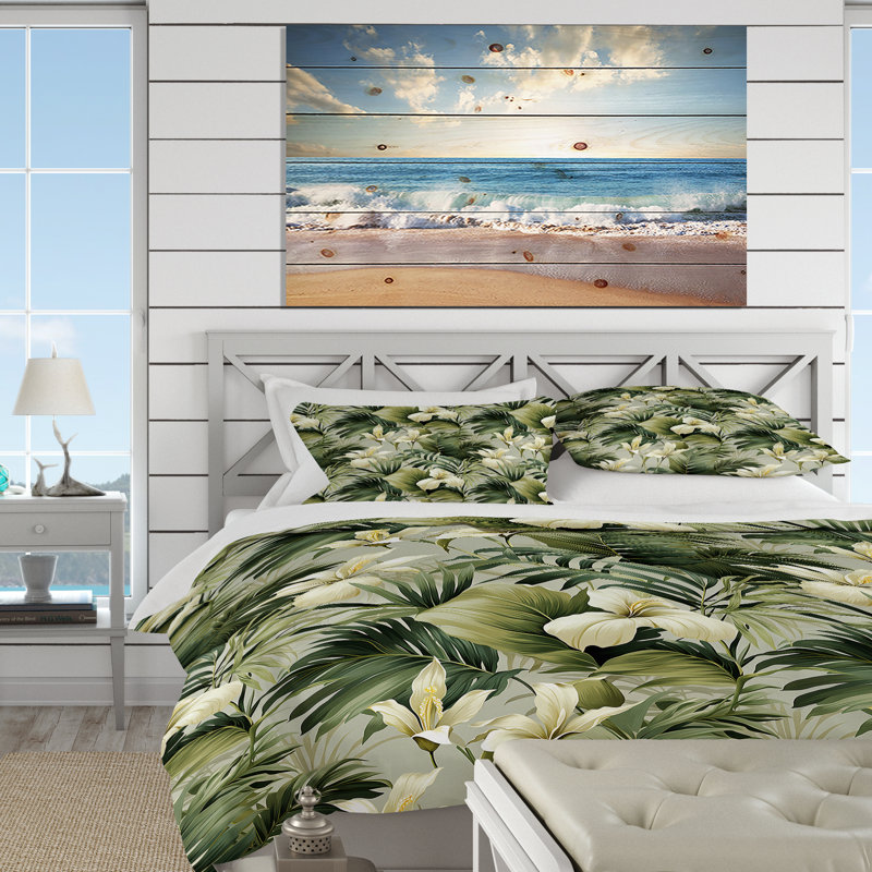 Neutral Tropics Tropical Pattern I - Ensemble de housse de couette tropical, Housse de couette pour très grand lit et 2 très