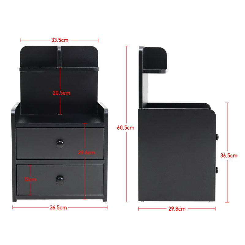 36.5cm W MDF, Particleboard Bedside Table