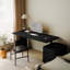 Bureau à hauteur réglable Italian Minimalist, noir / brun en option, console à dossier avec rangement pour unité centrale et prise de courant intégrée, bureau à domicile-104835973-104835992-104835994