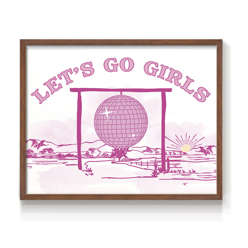 «Let Go Girls Disco», impression encadrée, H 22 po x l 28 po, Noyer