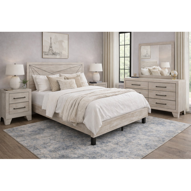 Mittal 37" Framed Mirror- Gray Oak Finish